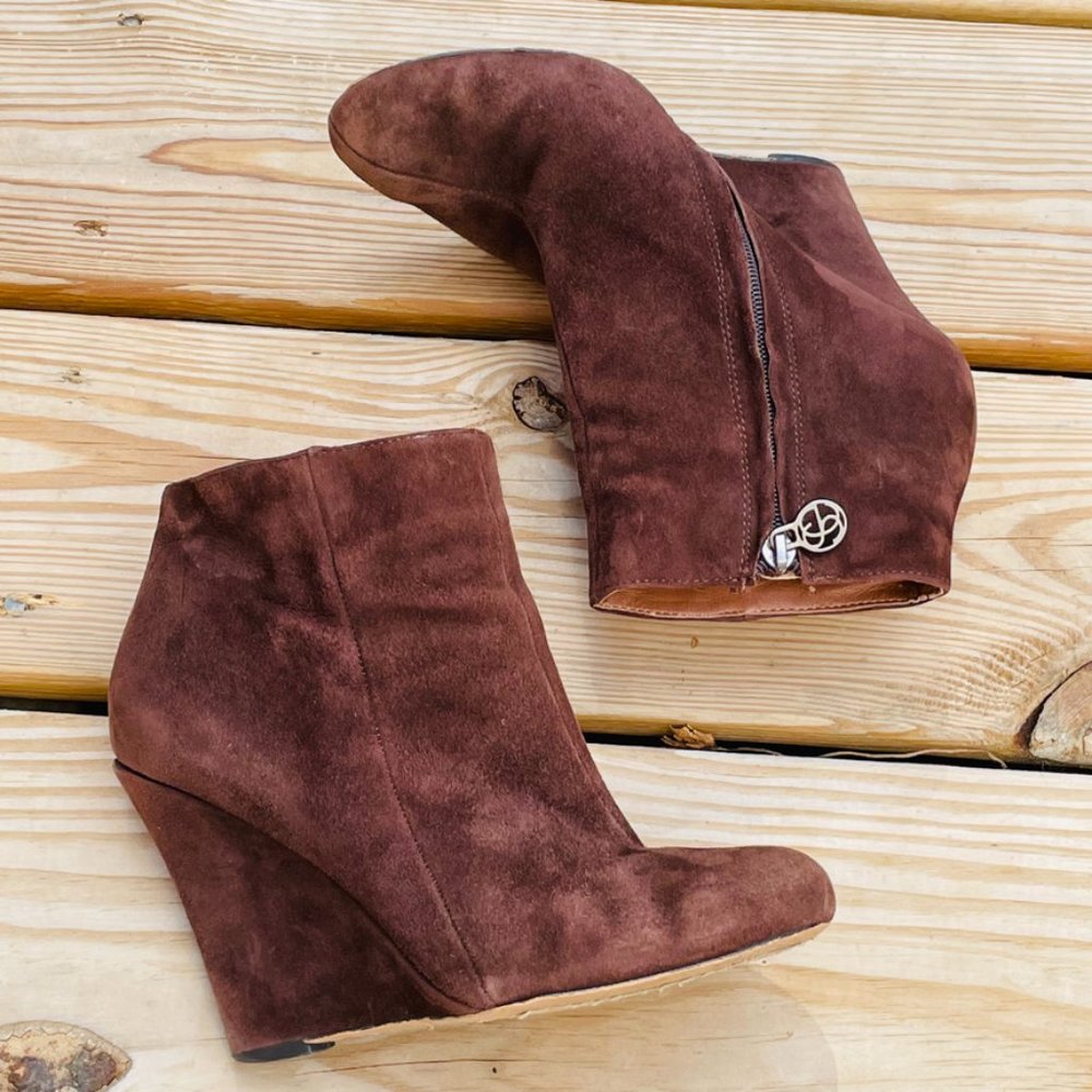 Sam Edelman Brown Suede Ankle Boots Size 7.5